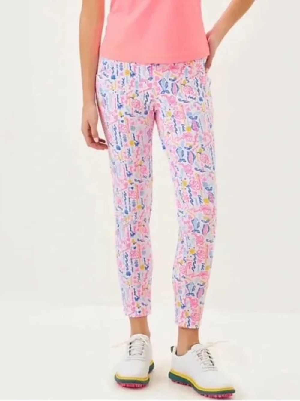 NWT Lilly Pulitzer Luxletic Corso Pant UPF 50+ in Multi Summer Serenade Golf